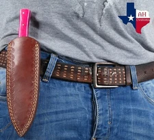 CUSTOM HAND MADE PURE LEATHER SHEATH FOR DAGGER BLADE KNIFE //-1295 