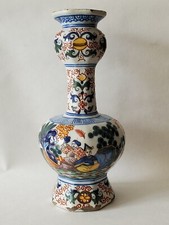 Vase bouteille en faïence polychrome de Delft - Circa 1800