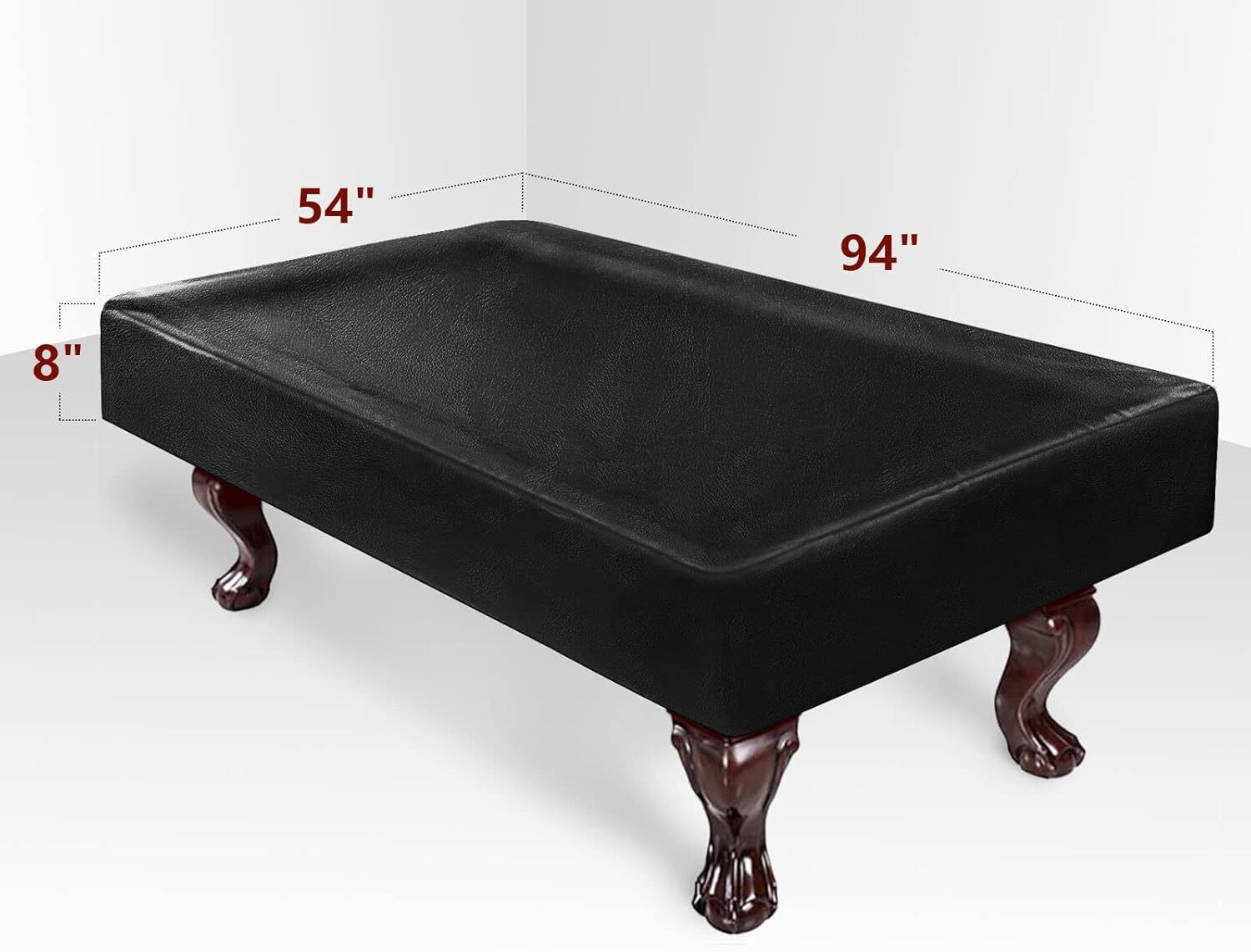 Leather Pool Table Cover,7ft/8ft/9ft Billiard Table Cover,Bl