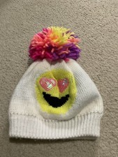 EUC The Children Place Kids Girls Knitted White Winter Hat L/XL 8 