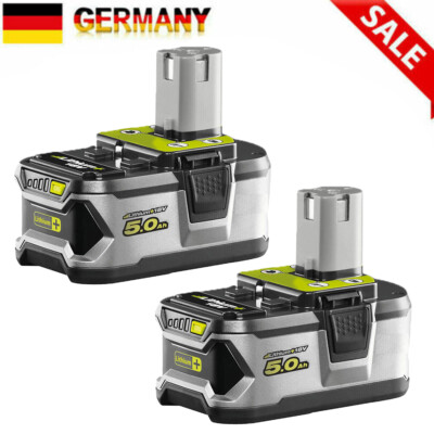 2X 5,0Ah Für Ryobi Akku 18V Lithium One Plus RB18L50 P108 P107 Batterie NEU  4892210124081|