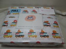 NEW 4 Piece Full Sheet Set FOOD TRUCK Pizza, Hot Dog, Donut, Hamberger NIP
