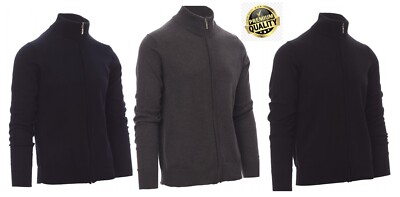 Maglia Maglioncino Uomo Aperto Cardigan Cotone Con Zip XS -4XL Con