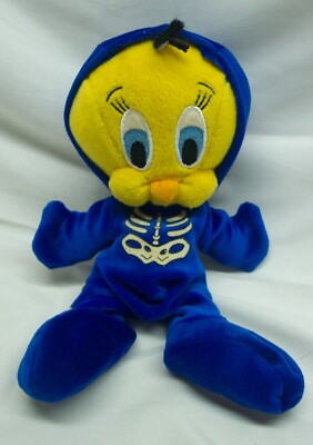 WB Looney Tunes HALLOWEEN TWEETY BIRD AS SKELETON 8'' Bean Bag STUFFED ANIMAL Toy