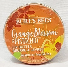 Burt's Bees ORANGE BLOSSOM & PISTACHIO Lip Butter 100% Natural .4 oz/11.3g New