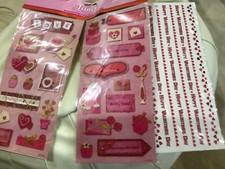 'XL VALENTINE HEART STICKERS' STICKERS - STICKERS - 4 SHEETS Scrapbooks. Cards