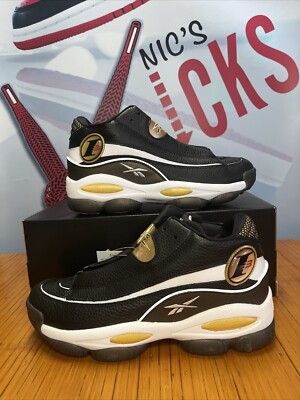 Reebok The Answer DMX Iverson Basketball Shoes  Black Gold  Size 11 (GW6372) NEW