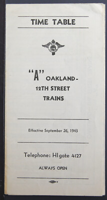 Zeittafel - ''A'' Oakland 12th Street Trains Sept 1943 EPH545