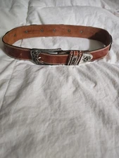 Streets Ahead Belt Small Conch Brown Leather Silver Size Small