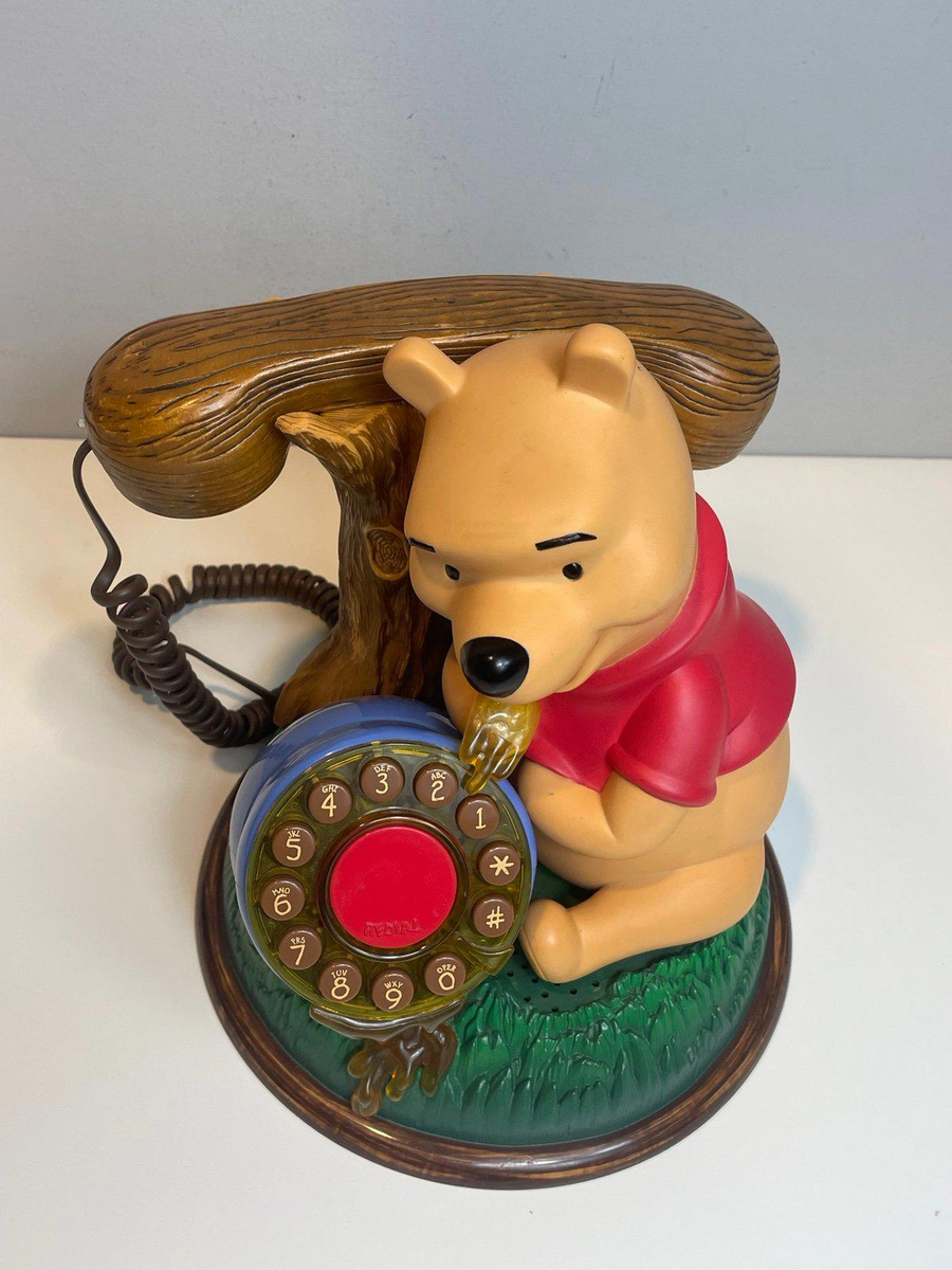 Vintage Winnie The Pooh Disney Desktop Home Telephone Telemania Tested  Working!