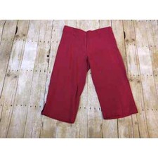 Vintage Red/Burgundy Linen Capri Pant Size 10 90's Ladies Fashion vc1 