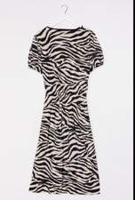 zebra print plisse dress