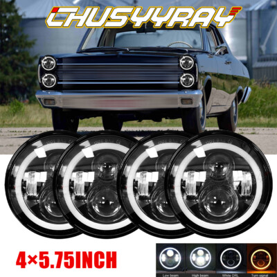 4PCS 5.75'' Round LED Headlights Hi/Lo for Mercury Cougar 1967-76 Monterey Comet