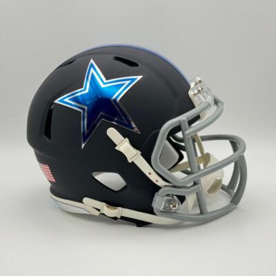 Dallas Cowboys CUSTOM Matte Black Chrome Decals Mini Football