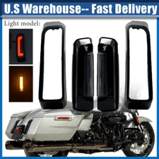 Smoked Rear Fender LED Saddle Bag Lights for 2024 Harley Street Glide Road Glide