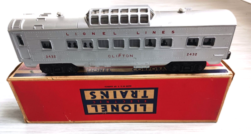 vintage Lionel 2432 CLIFTON Illuminated Vista Dome Passenger Car in Original Box - Picture 2 of 9