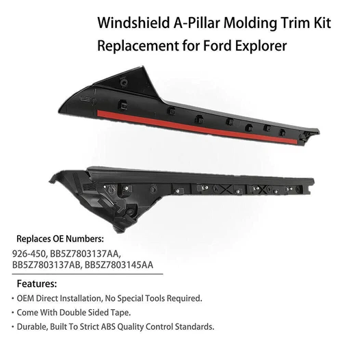 1Pair Left Driver Side For Ford Explorer 11-19 Windshield A-Pillar Molding Trim - Picture 2 of 20