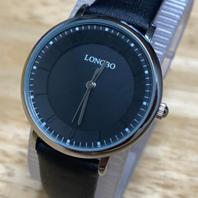 Longbo Watch Quartz Lady Silver Tone Black Dial New Battery