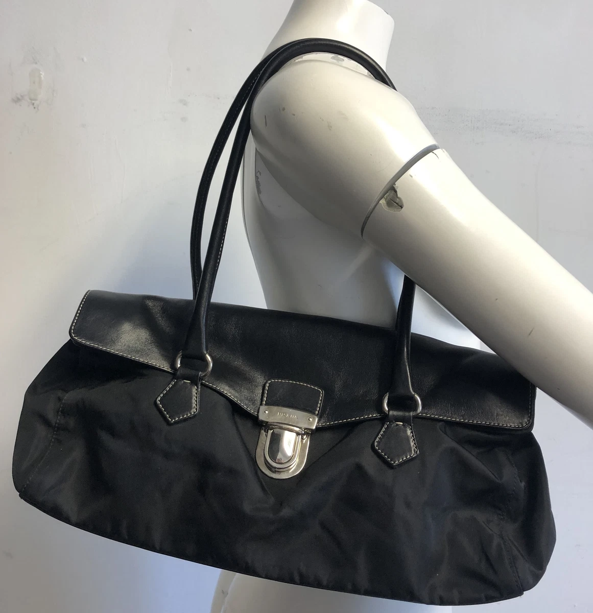 Prada Leather Handbag Black, Luxury, Bags & Wallets on Carousell