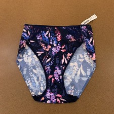 Soma Womens Size Medium Navy Bloom Brightly High Leg Brief Panty NWT