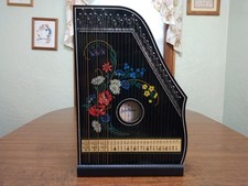 Antique Vintage Jubeltone Konzert Salon Harfe Zither Lap Harp Germany READ