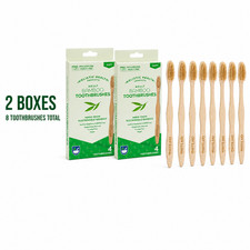 Natural Bamboo Toothbrush BPA Free Gentle Bristles Adult Oral Care Set 2 boxes