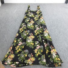 Reformation Dress Womens 8 Black Lemon Floral Viscose Maxi Sundress Strappy