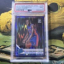 Panini Donruss Optic Rated Rookie Sekou Doumbouya Purple Shock Prizm #164 PSA 9