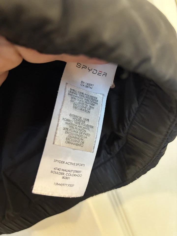 Spyder Women's Sleeveless Black Puffer Vest Sz Small Full Zip Pockets Insulated - Image 3 of 4