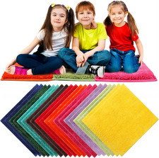 20 Pcs Rainbow Kids Square Carpet 18in Classroom Floor Mats Soft Area Rugs Bulk 