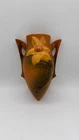 Vintage 1944 Roseville Pottery CLEMATIS BROWN Wall Pocket #1295-8