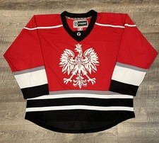 Tron Poland Ice Hockey Jersey Mens 2XL XXL Red Polska Polish Eagle Shield