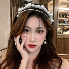 Pearl Headband Rhinestone Hairband Dainty Bridal Wedding Hair Accessories