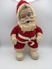 Vintage 1950s Rushton Rubber Face Plush Santa Claus Doll