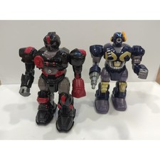 HAP-P-KID - 2 7" Robot Walking Action Figures - Black/Red/ Blue/Gold/Silver