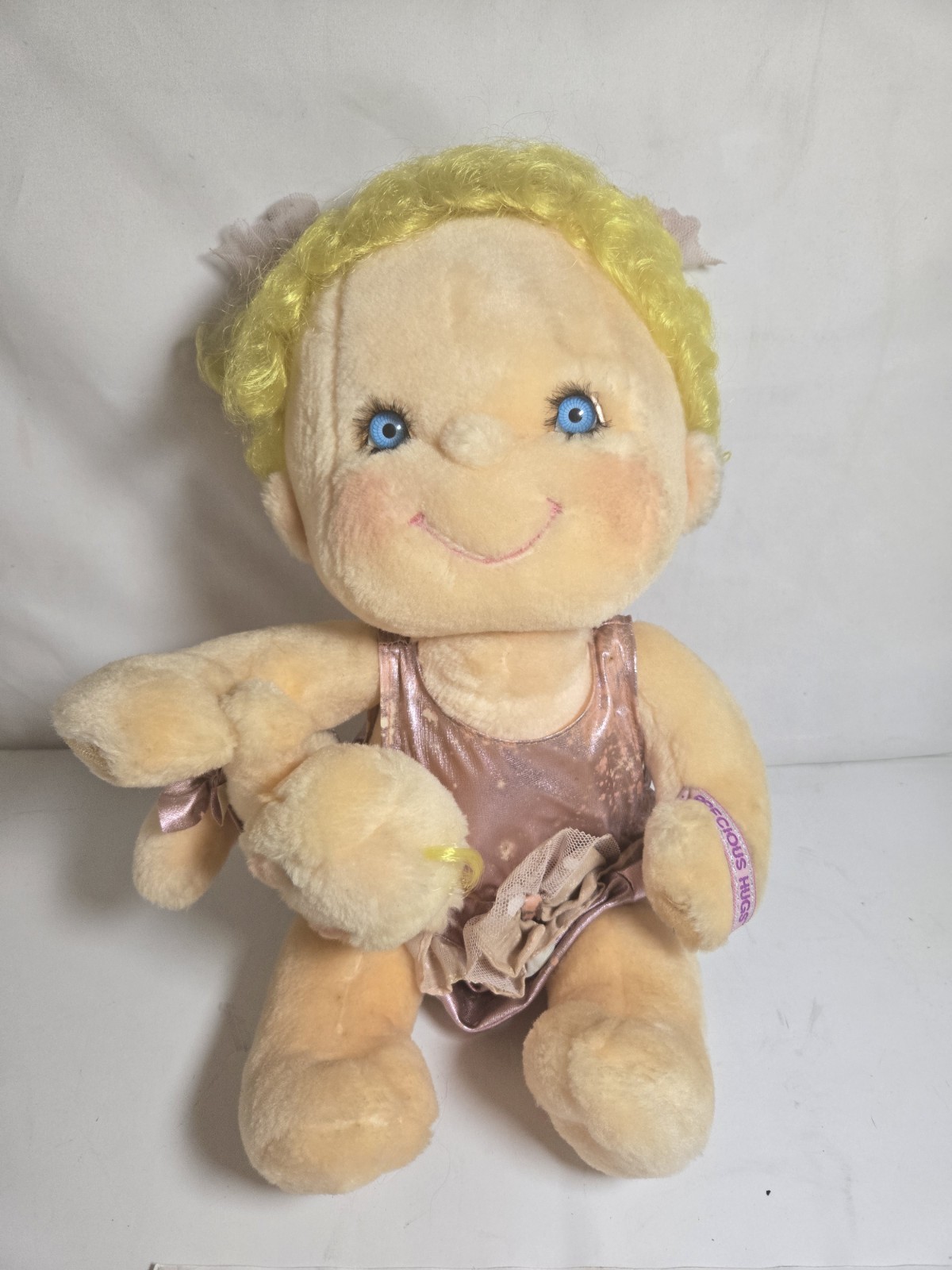 Hugga Bunch Precious Hugs Doll Curly Yellow Hair Kenner With Baby 1985 Vtg