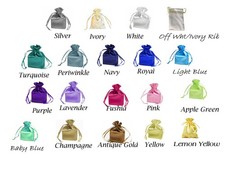 SATIN bags 4 each 4" x 6" draw string bag choose color wedding shower pouch
