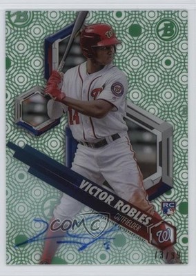 2018 Bowman High Tek Green Rainbow /99 Victor Robles #RHT-VR Rookie Auto RC 0e8z