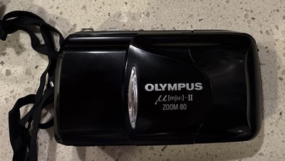 Olympus Stylus MJU II Zoom 80 Black 35mm Film Point & Shoot Camera Read