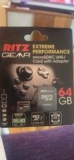 Ritz Gear 64GB micro SD SDXC Card 95MB/s Ultra Class 10 UHS-1 with Adapter
