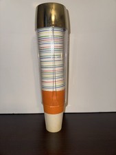 Vintage Dixie Cup Dispenser Clear gold 5oz Wall Mount NOS W/ 39 Cups 1970  s