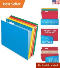 Assorted Color Hanging File Folders, Letter Size, 25-Pack, Eco-Friendly Solution