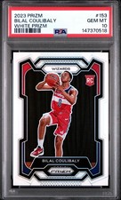 Rare PSA 10 2023 Panini Prizm Bilal Coulibaly #153 White Holo RC /175 POP/50