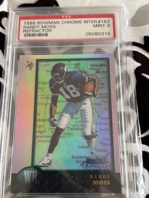 1998 Bowman Chrome Interstate Refractor Randy Moss Rookie RC PSA 9 HOF POP 102