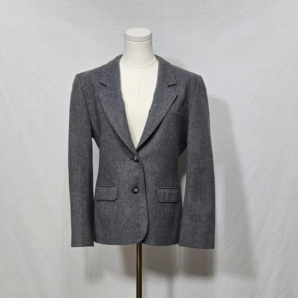 Blazer Pendleton Vintage Feminino Cinza Pequeno 100% Lã Virgem Jaqueta EUA 70s - Imagem 2 de 4