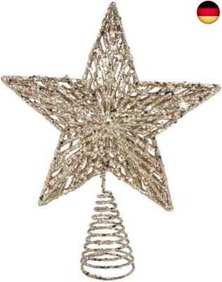 Gisela Graham, Weihnachtsbaumspitze, Design: glitzernder Stern, silberfarben