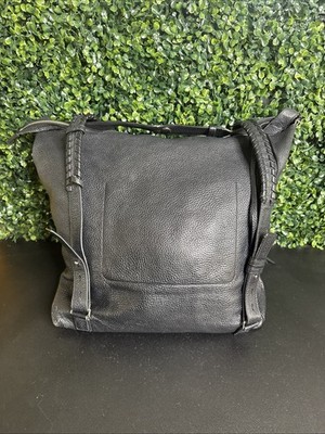 AllSaints Kita convertible backpack shoulder bag black pebbled leather |  eBay