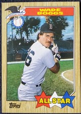 1987 Wade Boggs Boston Red Sox MLB Topps All-Star AL Leaders Card #608