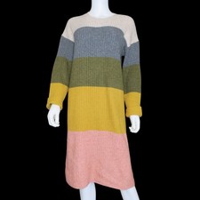 Madewell Colorblock Midi Sweater Dress in Coziest Yarn Women's Medium