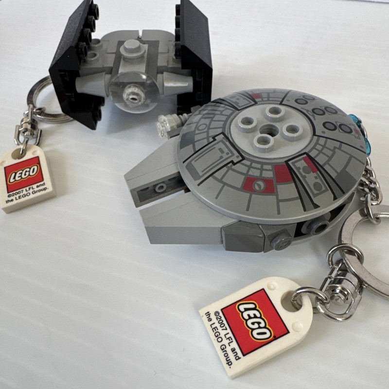 LEGO Star Wars Millennium Falcon and Vader’s TIE Fighter Bag Keychains w Free 1